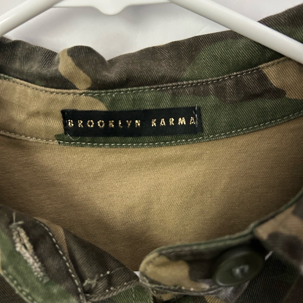 Brooklyn Karma M Camouflage Button-Up Denim Jacket - Picture 3 of 5